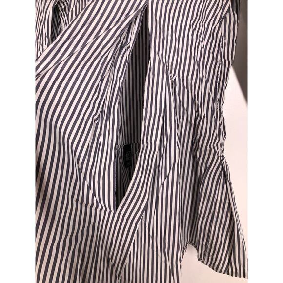 Equipment Dress Striped Pleated Long Sleeve Collared Shirtdress Mini Blue Large - Picture 9 of 13